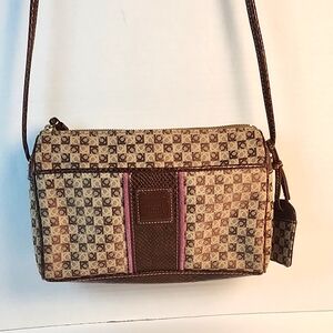 Liz Claiborne signature crossbody with croc embossed faux leather trim